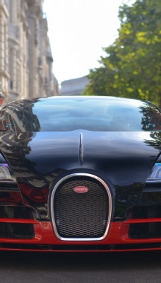 Bugatti Veyron здание деревья дорога