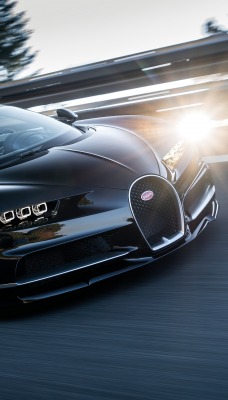 Bugatti Chiron дорога луч
