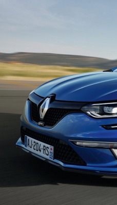 Renault Megane синий дорога