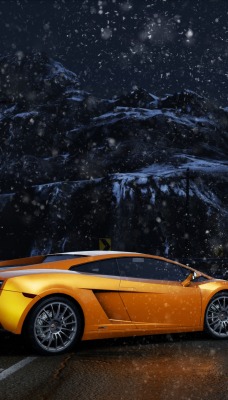 Lamborghini ночь дорога