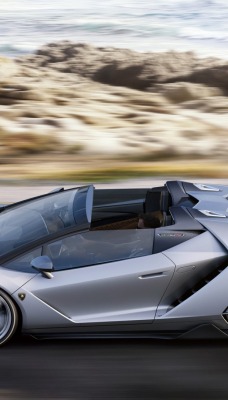 Lamborghini Centenario Roadster тюнинг дорога море камни