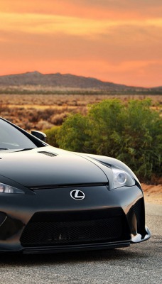 Lexus LFA дорога закат