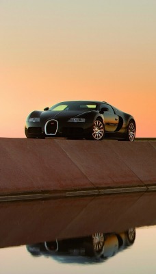 bugatti пирс море закат небо