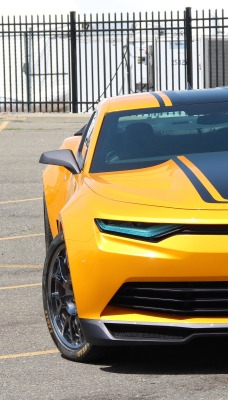 chevrolet camaro спорткар асфальт забор