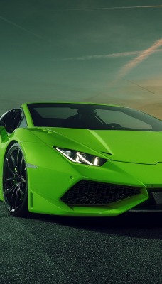 lamborghini huracan асфальт небо море