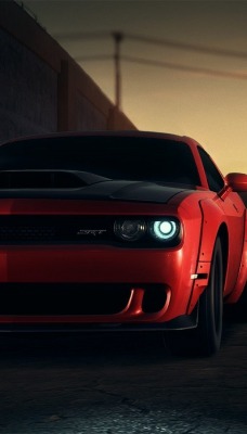 ночь дорога dodge challenger