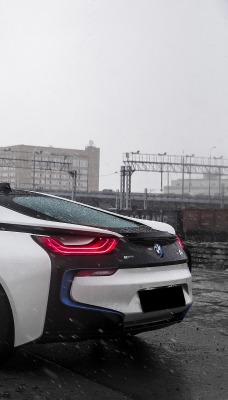 bmw i8 концепт-автомобиль дождь хмурость