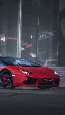 lamborghini красная спорткар