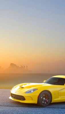солнце рассвет автомобиль желтый туман поле дорога