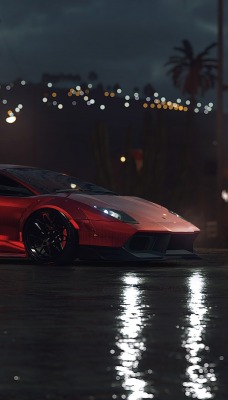 lamborghini murcielago спорткар ночь улица