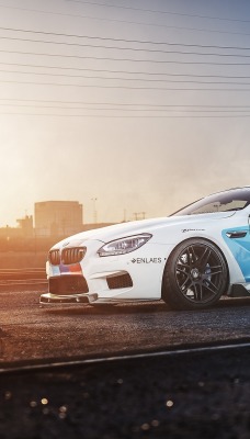 bmw m6 закат вечер дорога вид сбоку