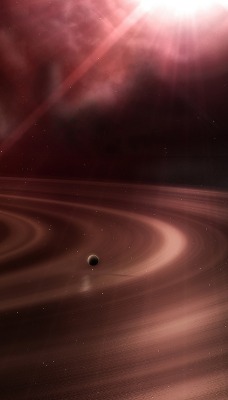 Кольца планеты со спутниками