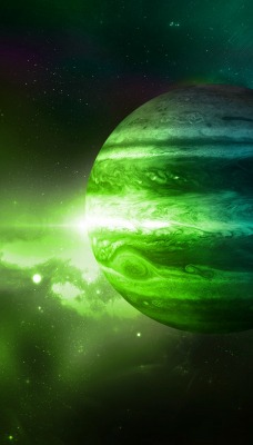 Юпитер зеленое свечение