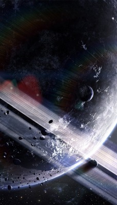 планета кольца астероиды космос