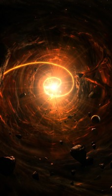 черная дыра спираль свечение астероиды