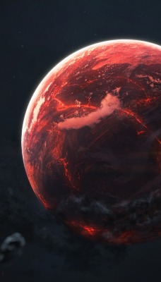 планета лава огненная облака космос
