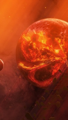 планета взрыв красный остеройды космос