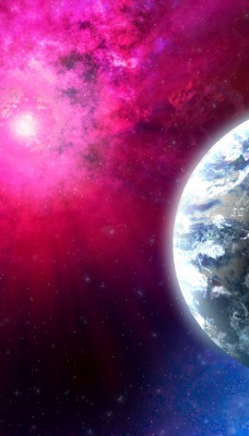 планета синий розовый звезда космос