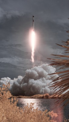 ракета взлет дым огонь