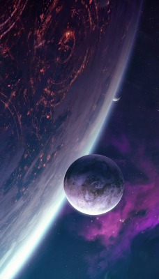 планеты космос фиолетовый