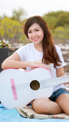 девушки гитара улыбка