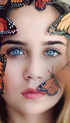девушка макияж бабочки