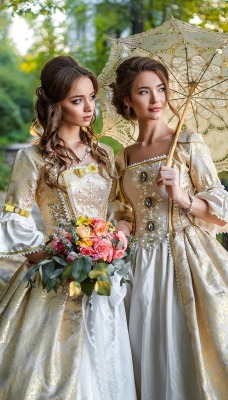 девушки аристократический стиль зонтик в лесу