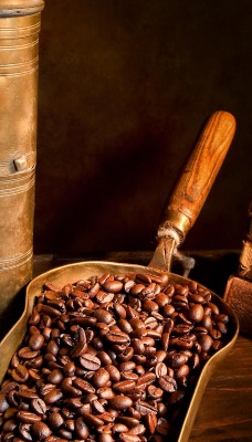 Чашка кофе  и кофе в зернах