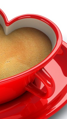 Чашка кофе в форме сердца