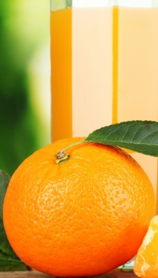 Апельсин еда дольки листья