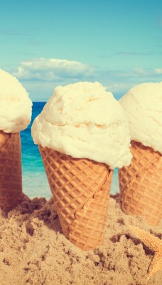 мороженое море песок