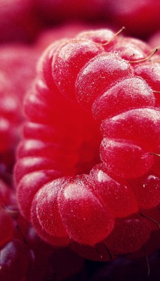 малина макро ягоды