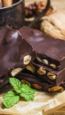 шоколадка орехи какао мята