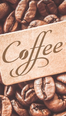 кофе надпись табличка зерна кофейные зерна