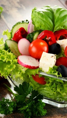 салат греческий салат миска овощи