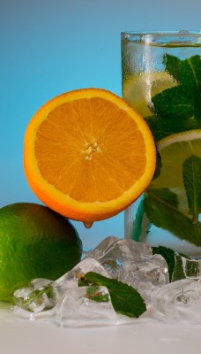 напиток лимон лайм апельсин мята лед