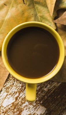 кофе чашка листья