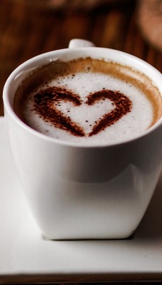 чашка кофе сердце капучино