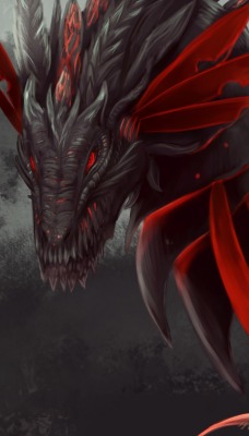 дракон фентези красный