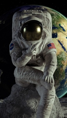 космонавт скафандр луна земля планета космос