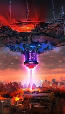 космический корабль разрушенный город
