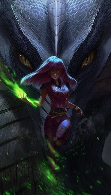 дракон девушка магия левитация