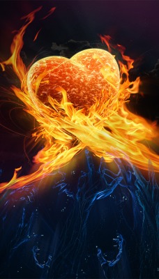 графика сердце огонь вода