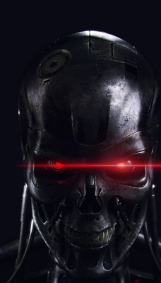 робот t-800 терминатор черный фон