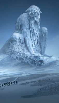 фантастика зима статуя мороз планета