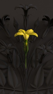 цветок желтый скульптура