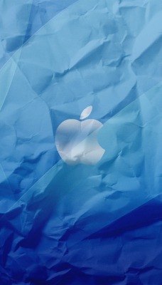 Apple на синем мятом листе