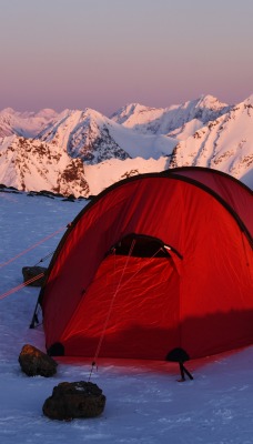 горы снег палатка отдых восхождение