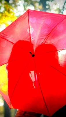 зонт поцелуй пара