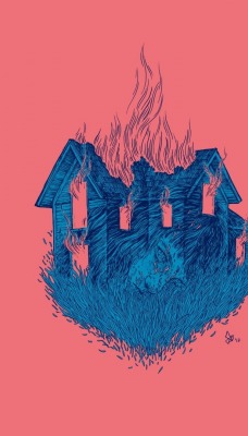 дом пожар логотип минимализм